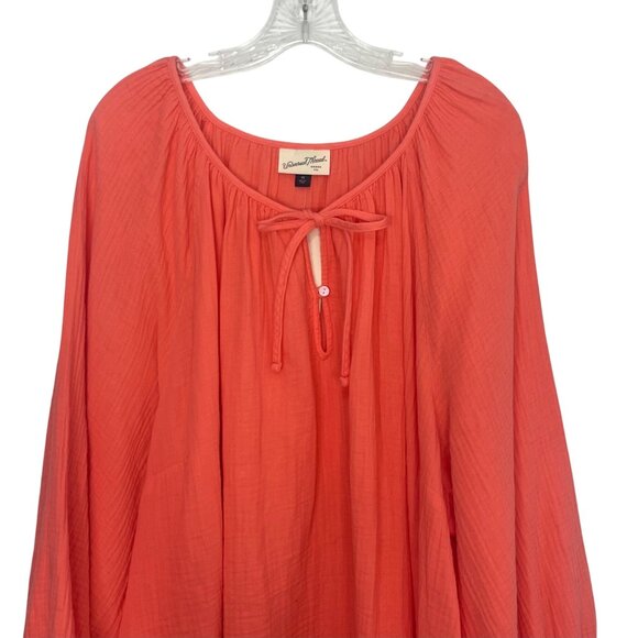 Universal Thread Womens Peasant Blouse Boho Coral Size 4X New - Picture 3 of 9